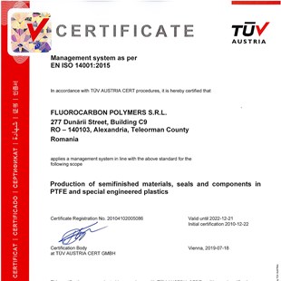 Fluorocarbon Polymers S.R.L ISO 14001:2015